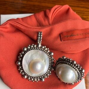 Vintage Stephen Dweck blister pearls in sterling silver